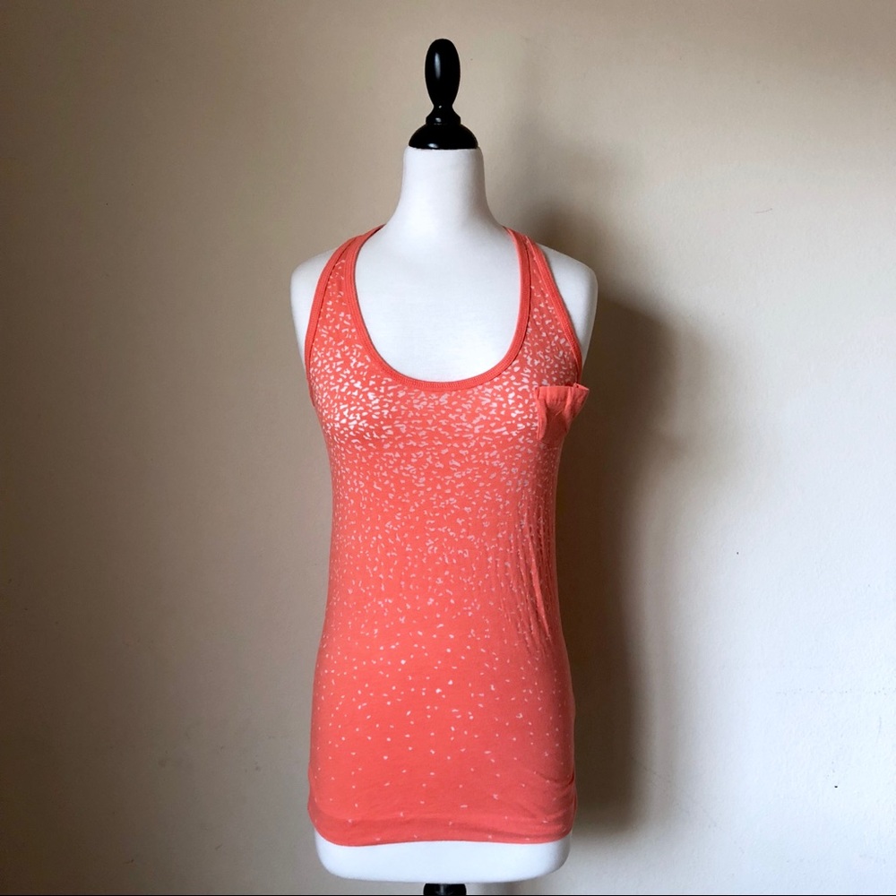 Nike Orange And White Burnout Tank Top